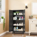 Metal Pantry Cabinet with 2 Doors and Adjustable Shelves, Kitchen Storage cabinets with Gold Handles, Versatile Storage for Laundry Room,Living Room,Bathroom,Dinning Room-Black by CozyNest Decor