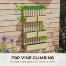 5 Box Raised Garden Bed with Trellis for Vine Flowers & Climbing Plants, 39" Tall Wall-Mounted Wood Planter Box Set with Adjustable Height, Drainage Hole, Natural