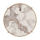 32.48" Round Coffee Table With Sintered Stone Top&Sturdy Metal Frame, Modern Coffee Table for Living Room, Golden