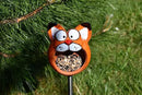 Ceramic Garden Decor - Cat Lawn Stake - Bird Feeder - Outdoor Statue - Perfect, Unique Gifts for Gardeners Woman, Men - Handmade, Frostproof by GreenHaven Gardens