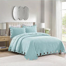 MarCielo 3-Piece 100% Cotton Oversized Bedspread Lightweight Quilt Coverlet Embroidery Farmhouse Bedding Set (TW Mint Green Blue, Oversized King (118"x106")) by CozyNest Decor