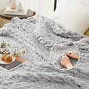 L'AGRATY Chunky Knit Blanket Throw - Soft Chenille Yarn Throw Blanket 40x50： Handmade Thick Cable Knit Crochet Blanke - Large Knit Blanket Chunky Rope Knot Throw Blanket for Couch Sofa Bed Home Decor by CozyNest Decor