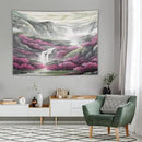 Japanese Tapestry, Red Plum Blossom Mountain Tapestry, Asian Japanese Wall Tapestry, Nature Landscape Tapestries for Bedroom Living Room Decor 80"x60" by CozyNest Decor