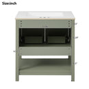 Elegant Bathroom Vanity With Ceramic Sink And Versatile Storage by HouseOfZazla