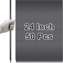 VVOKGO Rebar Stakes 24 Inch Ground Straight Concrete Form Stakes Heavy Duty (50pcs), 3/8" Diameter Metal Steel Spikes Anchors with Chisel Point End for Plant Support, Garden Border,Landscape Edging by CozyNest Decor