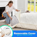 Hobestluk 3 in 1 Bean Bag Chair Giant Bean Bag Chairs for Adults with Chevron Plush Fur Cover Convertible Bean Bag Floor Cushion with Machine Washable Cover for Living Room (Chevron Plush White) by CozyNest Decor
