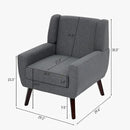 UIXE Accent Chairs Set of 2, Fabric Upholstered Armchair for Living Room, Comfy Arm Chair Single Sofa Bedroom Side Reading Seat - Flax Gray by CozyNest Decor
