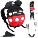 CZSYZCZS Toddlers Leash + Anti Lost Wrist Link Child Kids Safety Harness Kids Walking Wristband Assistant Strap Belt (black red) by TinyTreasures Baby Boutique