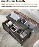 OKD 48" Farmhouse Lift Top Coffee Table with Sliding Barn Door,Rustic Center Table with Hidden Storage Compartment,Lifting Tabletop and Adjustable Shelf for Living Room,Office,Dark Rustic Oak by CozyNest Decor
