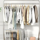 STORAGE MANIAC Hanging Closet Rod, Adjustable Width and Height Closet Hanging Organizer, Space-Saving Clothes Hanging Bar, Closet Extender Hanging Rod Double Closet Hanging Rod, 1 Pack Chrome by CozyNest Decor