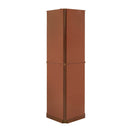 6 Shelf Corner Curio Display Cabinet with Lights, Mirrors and Adjustable Shelves, Walnut