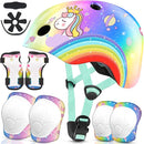 Vvinca Kids Toddlers Bike Helmet Adjustable for Ages 3-5-8 Years, Knee Pads and Elbow Pads Set Wrist Guard Sports Protective Gear Set for Roller Skate Bicycle Skateboard Scooter Girl Boy Birthday Gift by TinyTreasures Baby Boutique