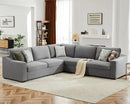 112" L Shaped Sectional Sofa with Detachable Sofa Cover, Reversible Sectional Modular Couch for Living Room, Linen Fabric Corner Couch with 7 Seats, Grey by CozyNest Decor