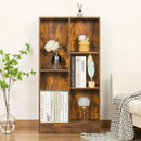 LEYAOYAO 5 Cube Mid-Century Modern Brown Wood Bookcase, 3 Tier Storage Organizer Shelf, Rustic Display Cabinet for Bedroom, Living Room, Office by CozyNest Decor