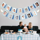 One Silly Goose 1st Birthday Photo Banner Garland from Newborn to 12 Months Paper Photo Banner with Gradient Blue Ribbon for Monthly Milestones Baby Boy First Birthday Party Decorations Supplies by TinyTreasures Baby Boutique