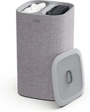 Joseph Joseph Tota 60 liter/15.8 gallon Laundry Hamper Separation Basket with lid, 2 Removable Washing Bags with Handles- Grey by CozyNest Decor