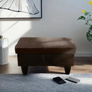 Ottoman Rectangular Storage Ottoman Bench, Flannel Footrest Stool Footstool with Lid for Living Room, Bedroom, Entryway, Dark Brown&Black, 35"x23.5"x17.5" by CozyNest Decor