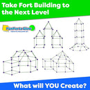 Fun Forts Glow Fort Building Kit for Kids - 81 Pack Glow in The Dark STEM Building Toys Indoor Outdoor Play Tent for Kids Construction Toys with 53 Rods and 28 Spheres by TinyTreasures Baby Boutique