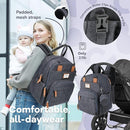 RUVALINO Diaper Bag Backpack-Expandable Baby Bag with up to 50% Capacity -Baby Essentials Bag with Changing Pad Insulated Bottle Holders & Pacifier Case, Waterproof, Dark Gray XL by TinyTreasures Baby Boutique
