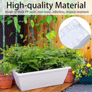 Window Box Planter, 7 Pack Plastic Vegetable Flower Planters Boxes 17 Inches Rectangular Flower Pots with Saucers for Indoor Outdoor Garden, Patio, Home Decor (White) by GreenHaven Gardens