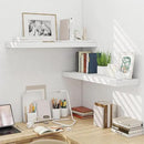 Floating Shelves Set of 2, 36 Inch Long Wooden Wall Shelves, 10 Inch Deep Wall Mounted Storage Shelf with Metal Brackets for Living Room, Bathroom, Bedroom and Kitchen, White by CozyNest Decor