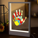 CHERRY CHEERS Family Handprint Kit with Light, Handprint Keepsake Frame, Wooden Led Light, Easy Install, No Need Screw etc, Non-Toxic Paints (White) by TinyTreasures Baby Boutique