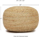 REDEARTH · Jute Circular Low Pouf Ottoman - Braided Pouffe Accent Sitting Round Footrest for Living Room, Bedroom, Nursery, kidsroom, Patio, Gym; 100% Jute Set of 2 (18"x18"x10"; Natural) by CozyNest Decor