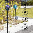 VCUTEKA Solar Garden Decorative Lights Outdoor, Mosaic Solar Light Waterproof LED Pathway Stake Light for Landscape Patio Yard Deck Walkway Decoration, 2 Pack （Blue&Purple） by CozyNest Decor