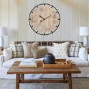 24 Inch Grand Farmhouse Wall Clock, Vintage-Inspired Wood & Metal Design with Large Etched Numbers, Silent Battery-Powered Timepiece for Offices, Kitchens, Bedrooms, and Living Rooms by CozyNest Decor