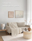 YnM Chunky Cotton Knit Throw Blanket, Cable Knit Throws for Bed Couch Sofa, Comfy & Relaxing, Decorative Piece for Farmhouse Modern Boho Rustic Scandinavian Chic Vibe, Cream White 80x87 Inches by CozyNest Decor