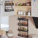 4-Tier Small Wall Mounted Spice Rack Organizer, Hanging Spice Shelf for Cabinet or Pantry, Height-Adjustable Seasoning Holder for Kitchen Storage, Black by CozyNest Decor