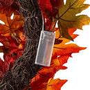Glitzhome 24 Inch Pre-lit Fall Wreath, Autumn Wreath for Front Door, Lighted Maple Leaves Wreaths with Timer for Thanksgiving Halloween Christmas Wall Front Porch Home Decoration by CozyNest Decor