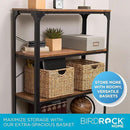 BIRDROCK HOME Storage Shelf Organizer Baskets with Handles - Handwoven Abaca Seagrass Wicker Basket for Pantry, Living Room, Office & Bathroom, Versatile Under Shelf Storage - Set of 3, Natural by CozyNest Decor
