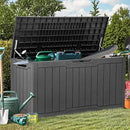 YITAHOME 80 Gallon Outdoor Storage Box, Large Water Resistant Resin Deck Box, Indoor Outdoor Lockable Storage Container for Patio, Garden, Cushions, Tools, Equipment (Dark Gray) by GreenHaven Gardens