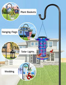 XDW-GIFTS Bird Feeder Pole for Outdoor, 60 Inch Shepherds Hooks Heavy Duty Garden Pole for Hanging Plant Basket, Solar Light Lanterns, Garden Plant Hanger Stands with 5 Base Prongs by GreenHaven Gardens