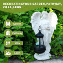 Solar Angel Garden Statue, Angel Figurine Outdoor Decor with Warm White Solar Lantern Garden Angel Figurine Outdoor Statue Waterproof Angel Sculpture Lawn Yard Art Patio Ornament Housewarming Gift by CozyNest Decor