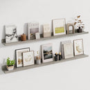 Picture Ledge Shelf, 48 Inch Long Floating Shelves for Wall, Nursery Bookshelf for Storage with Lip, Rustic Elm Wood Photo Ledge Shelves for Bedroom, Living Room, Kitchen (Grey, 48in Set of 2) by TinyTreasures Baby Boutique