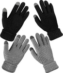 Geyoga 2 Pairs Women's Winter Touch Screen Gloves Soft Warm Fleece Lined Knit Elastic Cuff Winter Texting Gloves by TinyTreasures Baby Boutique