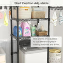 Ulif U8 Mini Laundry Room Storage Organizer, Over the Washer and Dryer Storage Shelves for Laundry Organization, 29.5”W x 17.3”D x 76.2”H, Suit Washing Machine Width within 27.1”, Hold 304 lb, Black by CozyNest Decor