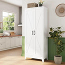 Letaya Storage Cabinet,75" H Metal Kitchen Pantry Cabinets with Doors and Adjustable Shelves,Pantry Organizers for for Cupboard/Office/Garage Room,White by CozyNest Decor
