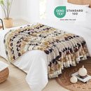 CASAAGUSTO Boho Sherpa Blanket,Teal Aztec Twin Blanket, Ultra Soft, Warm, Cozy, Plush, Thick Fleece Western Blanket for Couch, Bed, Sofa (Khaki 60 * 80 Inch) by CozyNest Decor