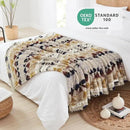 CASAAGUSTO Boho Sherpa Throw Blanket, Aztec Throw Blanket, Ultra Soft, Warm, Cozy, Plush, Thick Fleece Bohemian Blanket for Couch, Bed, Sofa (Khaki 50 * 60 Inch) by CozyNest Decor