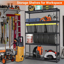 2500 LBS Storage Shelves, 5 Tier Garage Shelving, Heavy Duty, Adjustable Metal Shelving Unit, Industrial Utility Shelf Rack for Garage, Basement, Pantry, 72" H x 48" W x 18" D, Black by GreenHaven Gardens
