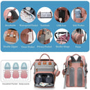 Jeryswet Baby Diaper Bags with Changing Station, Waterproof Large Capacity Diaper Bag Backpack for Moms Dads with USB Charging Port and Stroller Straps, Baby Shower Gifts, Pink-Grey by TinyTreasures Baby Boutique