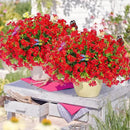 ‌20 Bundles Artificial Flowers for Outdoors‌ with 6 Faux Butterflies, UV Resistant ‌Fake Flowers‌ with Eucalyptus Leaves, ‌Artificial Plants Outdoor‌ for Patio Garden Porch Home Decor (Red) by CozyNest Decor