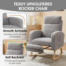 NIOIIKIT Nursery Rocking Chair, Corduroy Upholstered Rocking Chair with Adjustable Footrest, Tufted Rocker Chair with Side Pocket, Glider Rocker for Living Room, Bedroom (Gray Modern) by TinyTreasures Baby Boutique