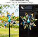DREAMYSOUL 15.7" D*65”H Metal Peacock Wind Spinners Double Sided Kinetic Wind Sculptures Outdoor Metal Windmill for Garden Yard Decor by GreenHaven Gardens