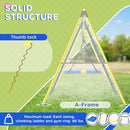 Outsunny 440 lbs Swing Set for Backyard, 5 in 1 Heavy-Duty A-Frame Stand Outdoor Playset for Kids, with Saucer Swing, Slide, Swing Seats, Gym Rings, Basketball Hoop, Climbing Steps and Net by TinyTreasures Baby Boutique