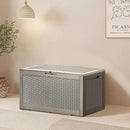 100 Gallon Resin Deck Box, Waterproof Outdoor Storage Bin for Patio Furniture, Pool Accessories, and Garden Tools, Lockable & UV-Resistant, Grey by GreenHaven Gardens