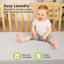 Waterproof Crib Mattress Protector Cover Fitted - 2-Pack Quiet Baby Crib Mattress Pad Sheets, 52" x 28" Soft Quilted Cotton Baby Sheet, Machine Washable, Easy Fit, Durable (Sage/Mavy) by TinyTreasures Baby Boutique